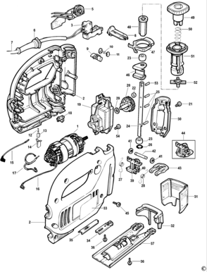 Page A Diagram and Parts List for KS638SEAR 2 Black and Decker Jig Saw
